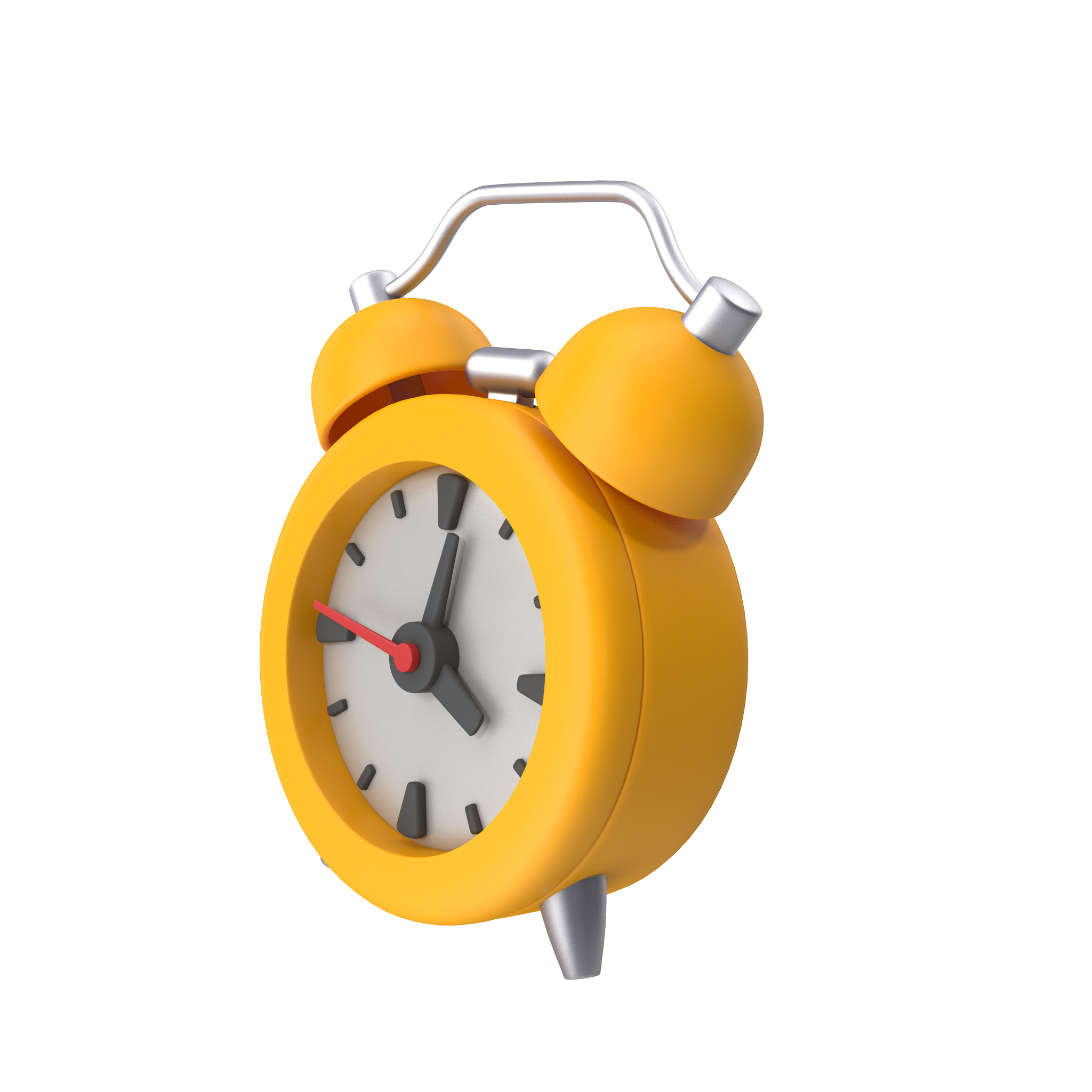 Alarm Clock Cartoon Low-poly 3D model_2
