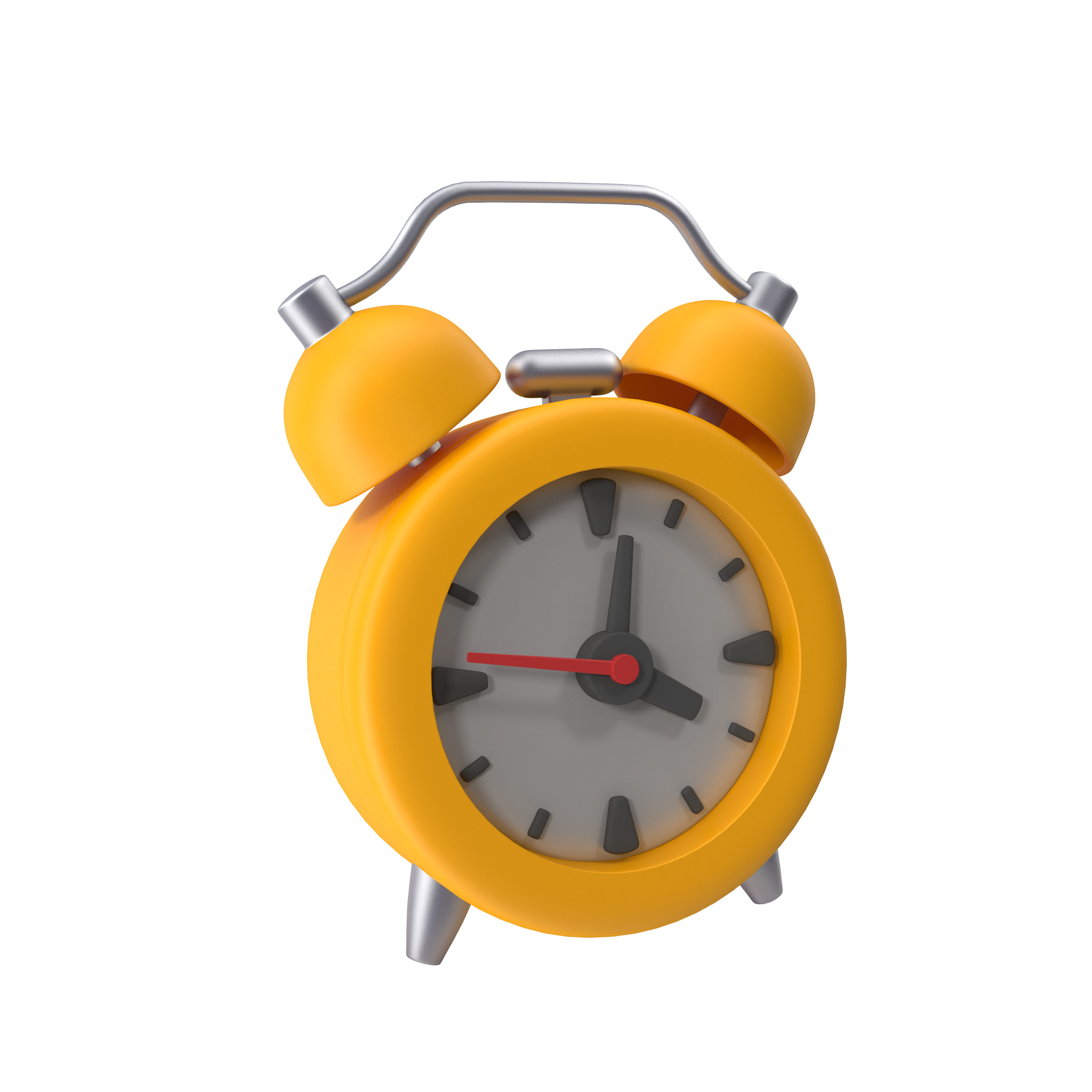 Alarm Clock Cartoon Low-poly 3D model_15