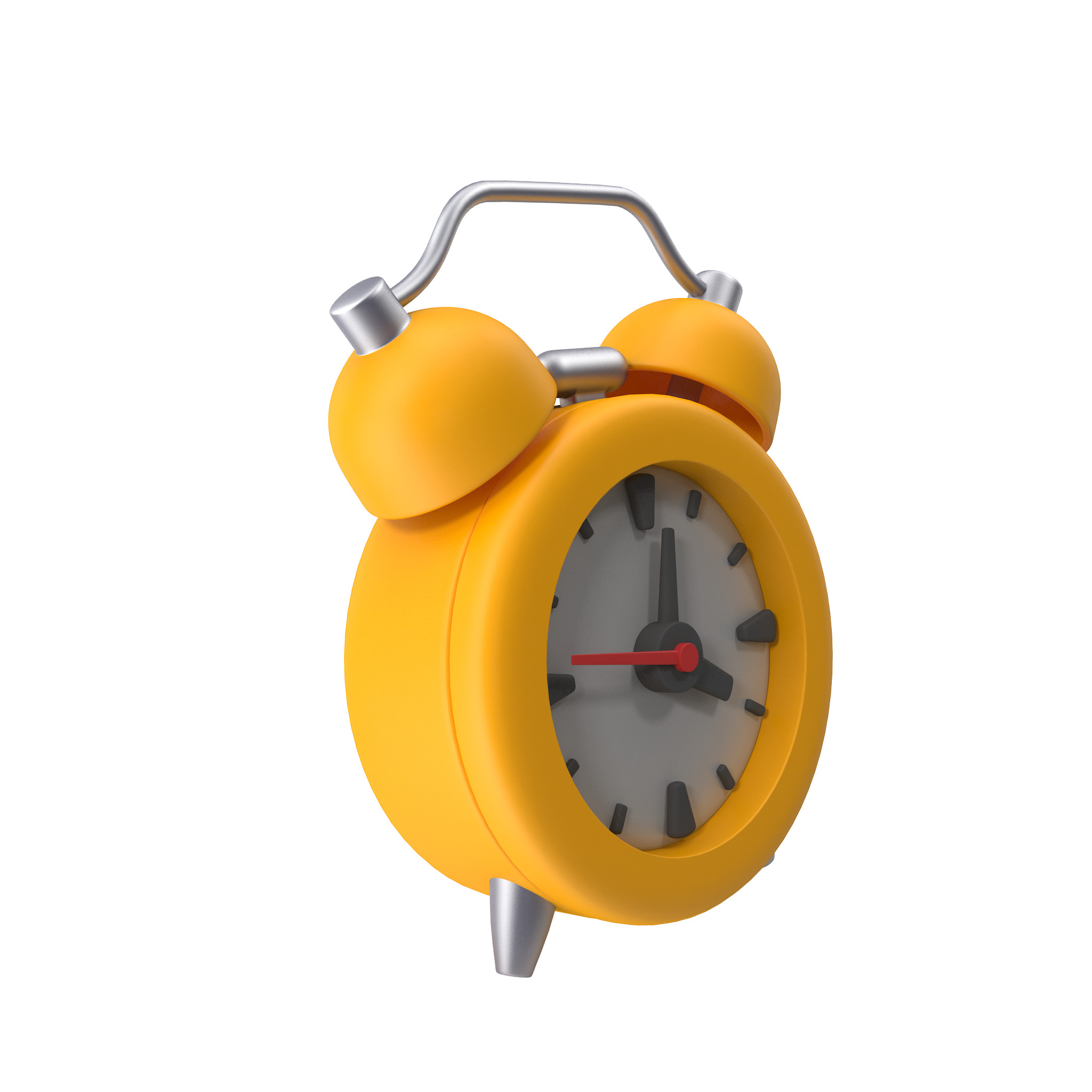 Alarm Clock Cartoon Low-poly 3D model_4