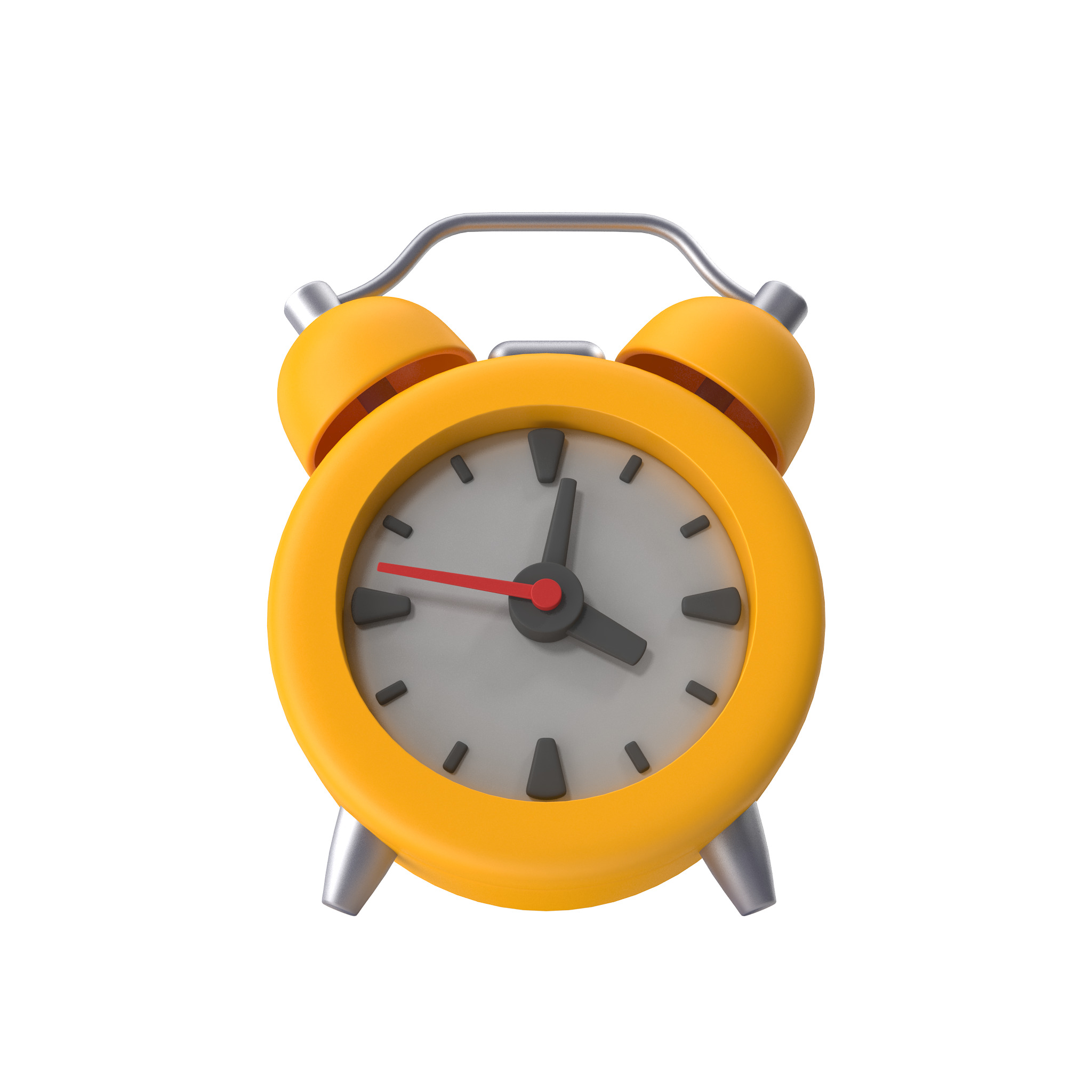 Alarm Clock Cartoon Low-poly 3D model_5
