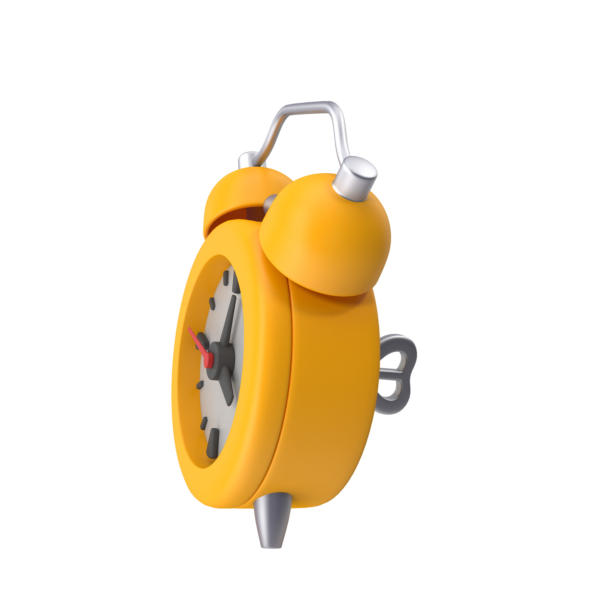 Alarm Clock Cartoon Low-poly 3D model_7