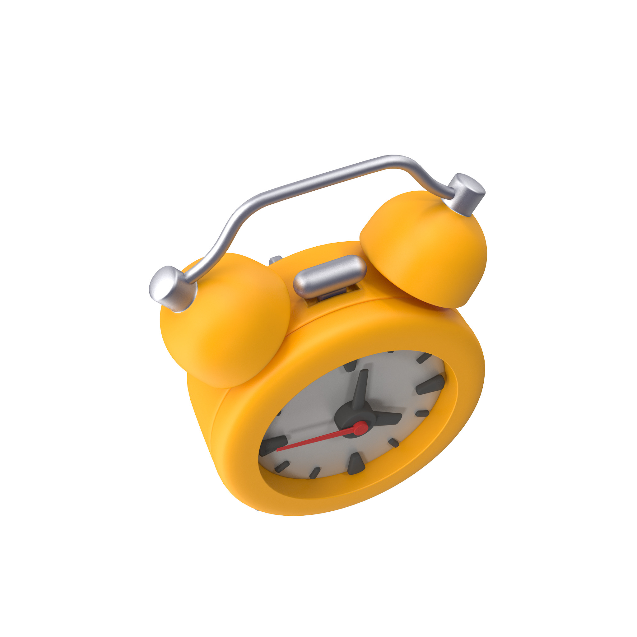 Alarm Clock Cartoon Low-poly 3D model_3