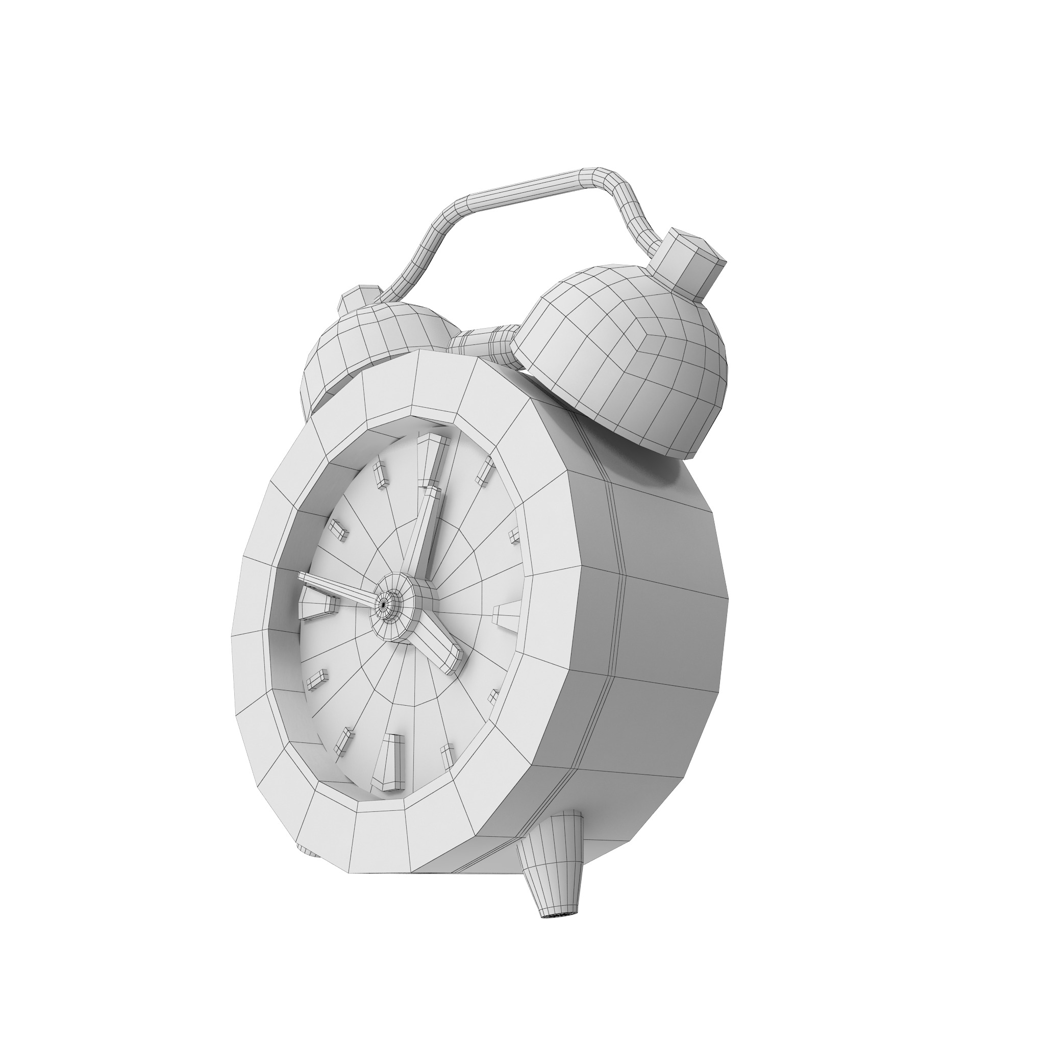 Alarm Clock Cartoon Low-poly 3D model_32