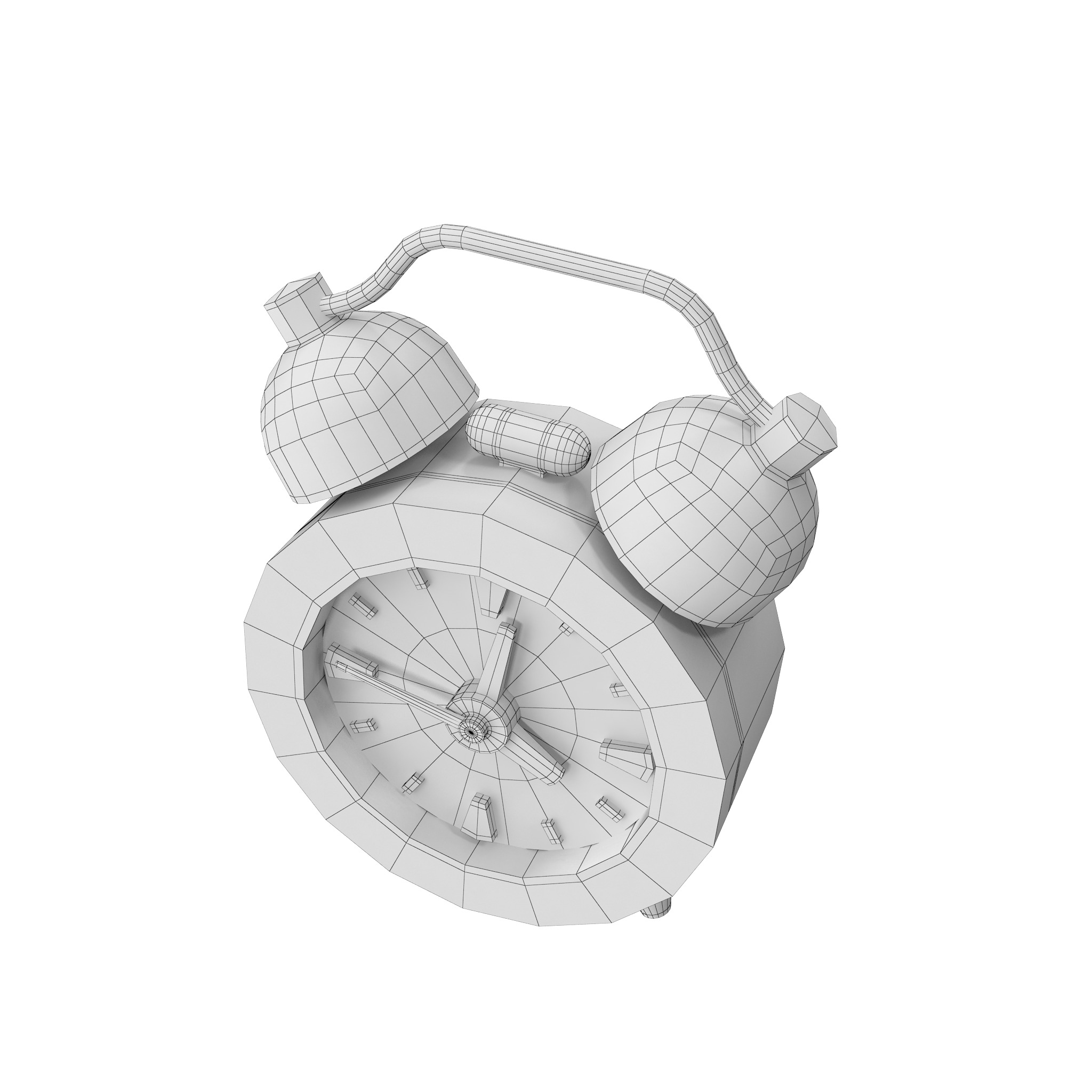 Alarm Clock Cartoon Low-poly 3D model_30