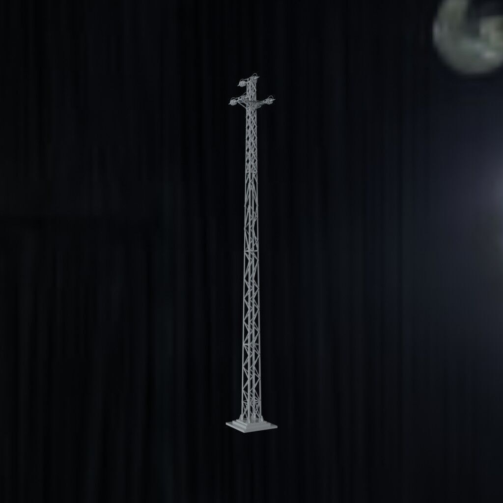 Electronical Steel Tower Low-poly 3D model_1