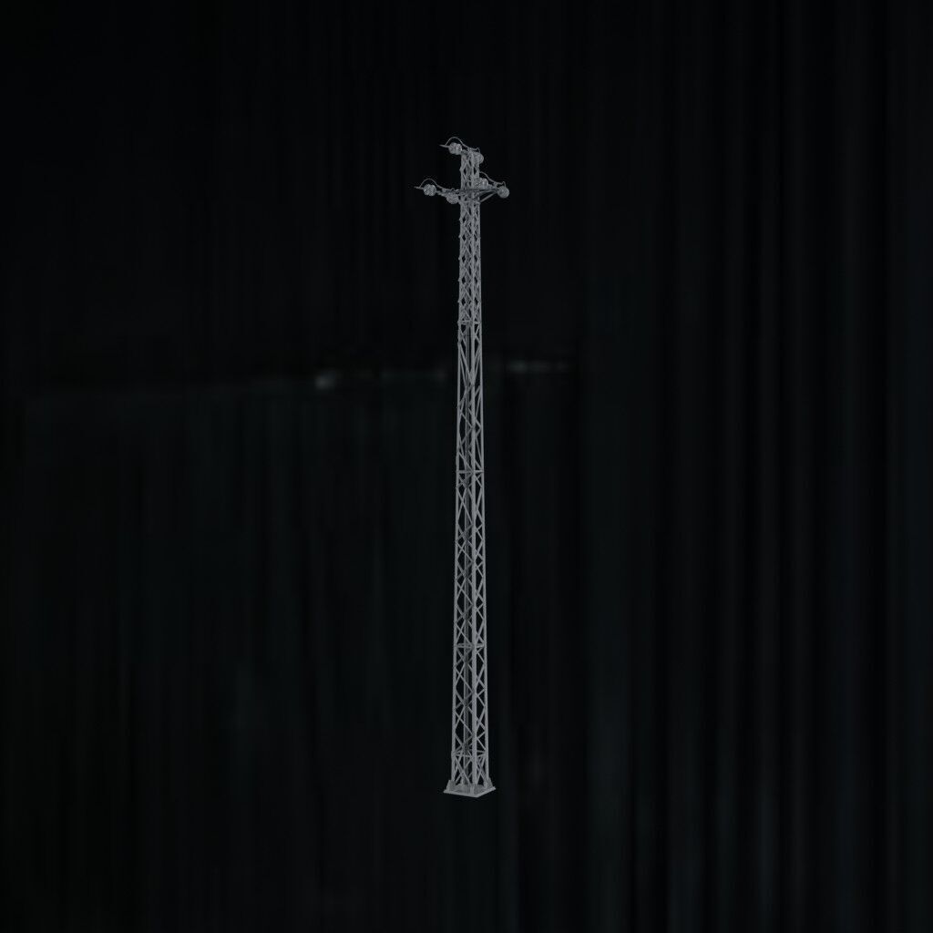Electronical Steel Tower Low-poly 3D model_2