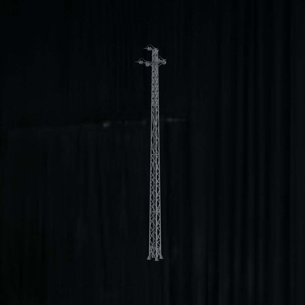 Electronical Steel Tower Low-poly 3D model_2