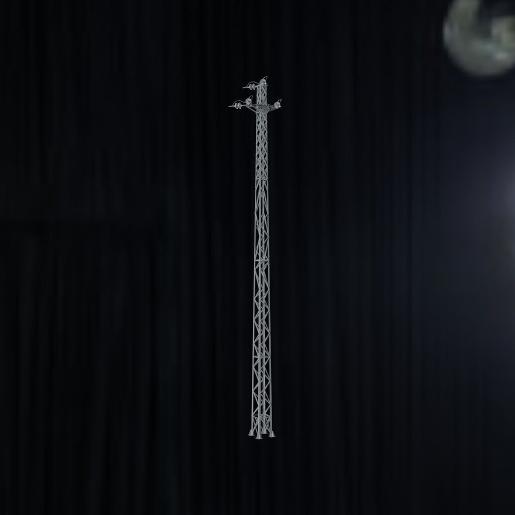 Electronical Steel Tower Low-poly 3D model_1