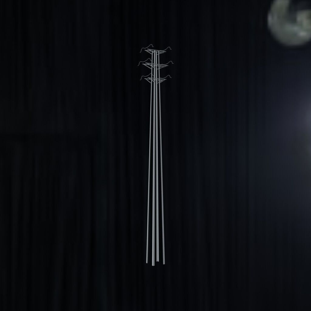 Electronical Steel Tower Low-poly 3D model_1