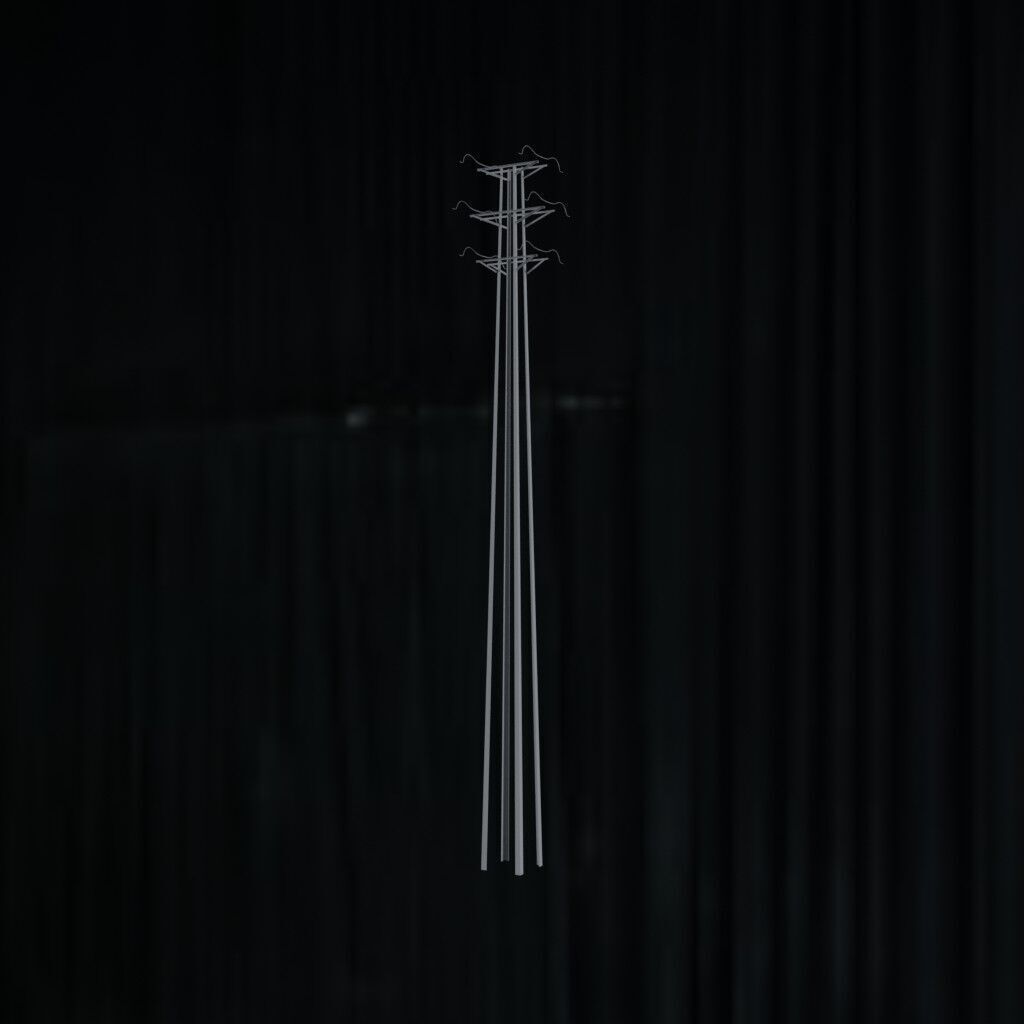 Electronical Steel Tower Low-poly 3D model_2