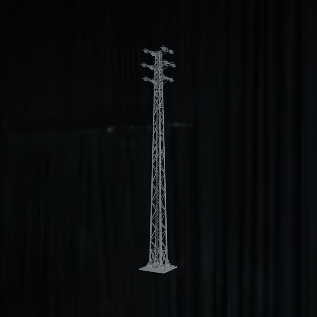 Electronical Steel Tower Low-poly 3D model_2