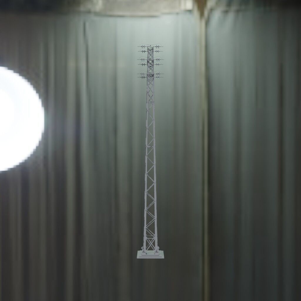 Electronical Steel Tower Low-poly 3D model_3