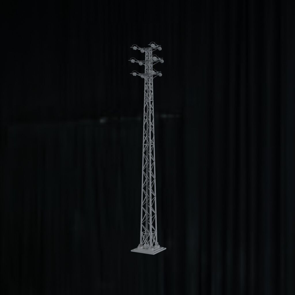 Electronical Steel Tower Low-poly 3D model_2