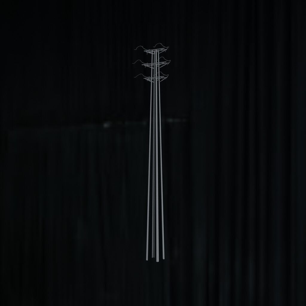 Electronical Steel Tower Low-poly 3D model_2