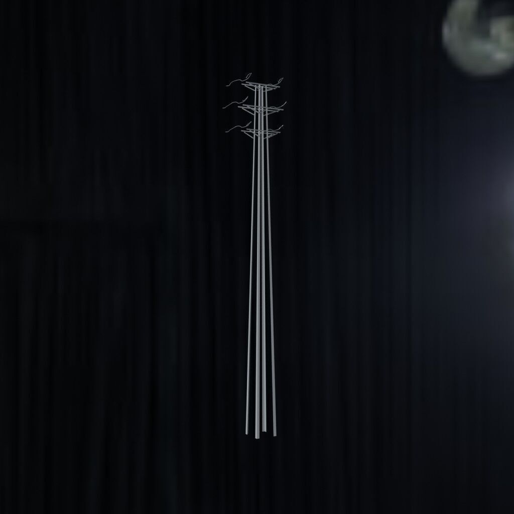 Electronical Steel Tower Low-poly 3D model_1