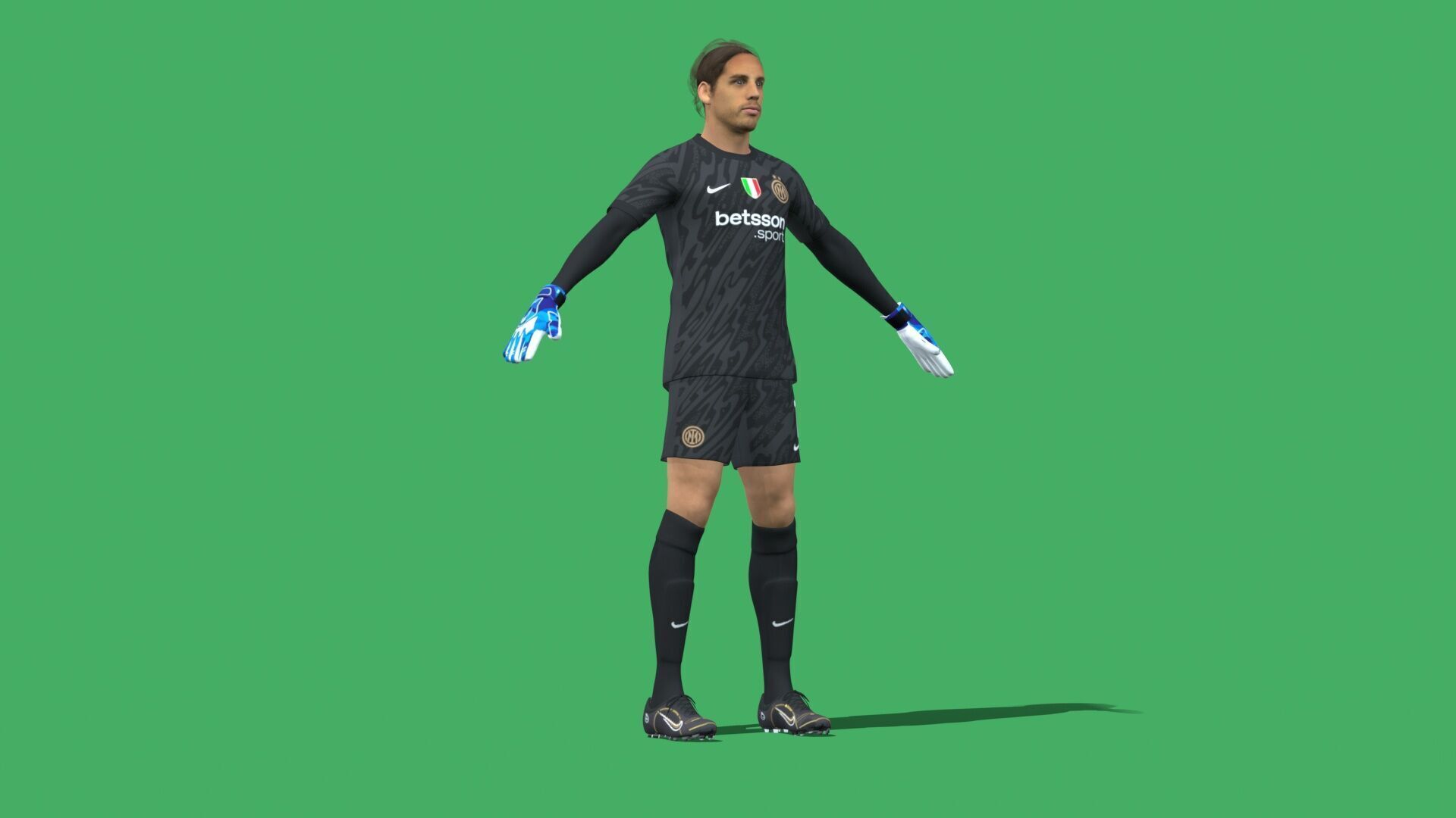 3D Rigged Yann Sommer Inter Milan 2025 Low-poly 3D model_4