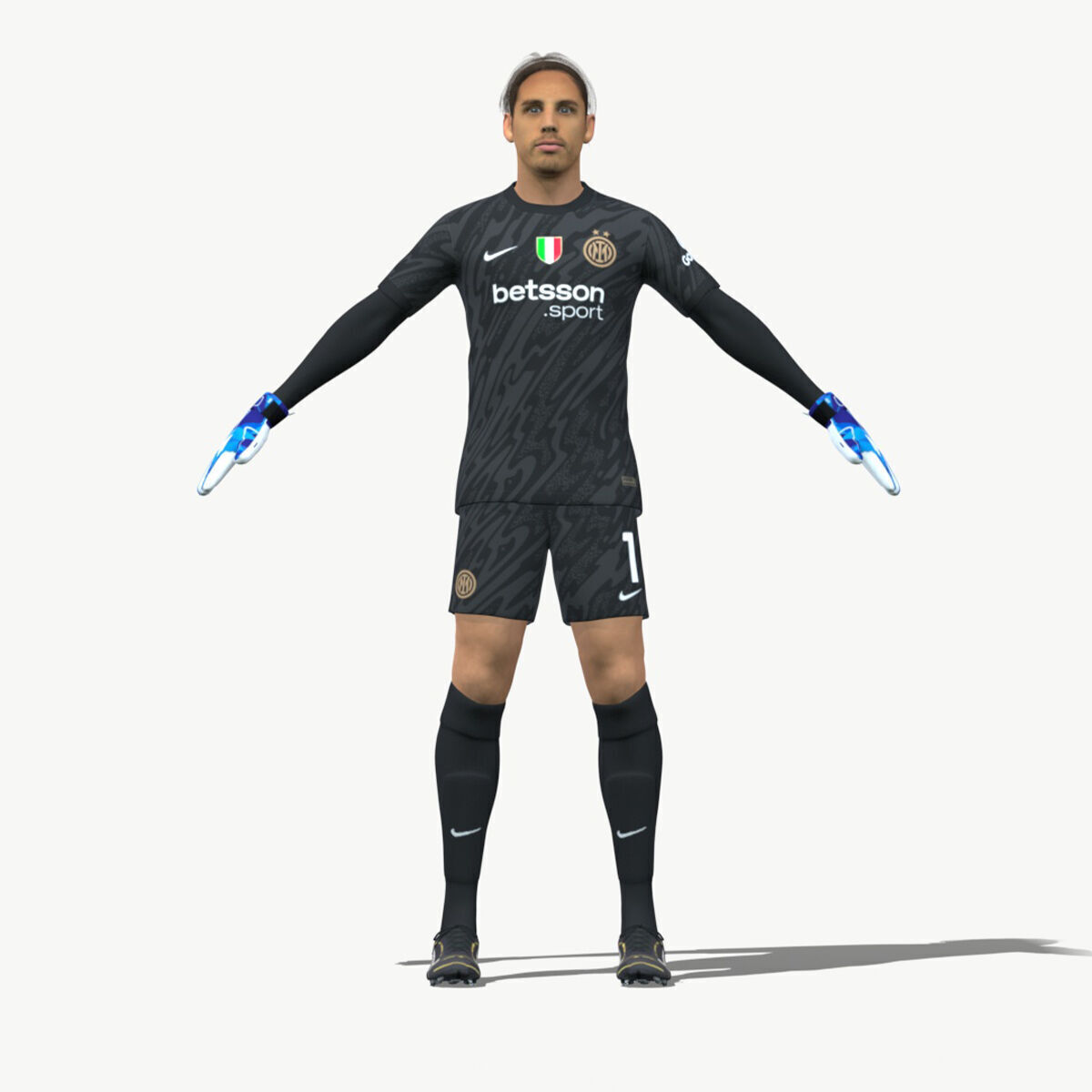 3D Rigged Yann Sommer Inter Milan 2025 Low-poly 3D model_2