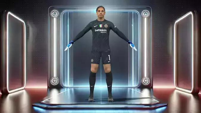 3D Rigged Yann Sommer Inter Milan 2025 Low-poly 3D model