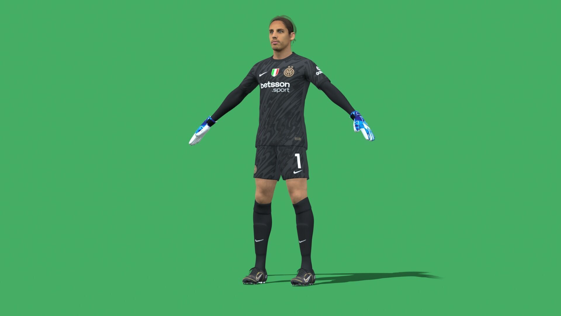 3D Rigged Yann Sommer Inter Milan 2025 Low-poly 3D model_10
