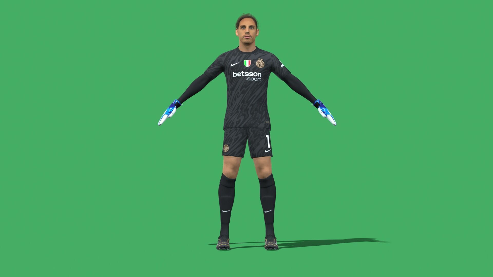 3D Rigged Yann Sommer Inter Milan 2025 Low-poly 3D model_3