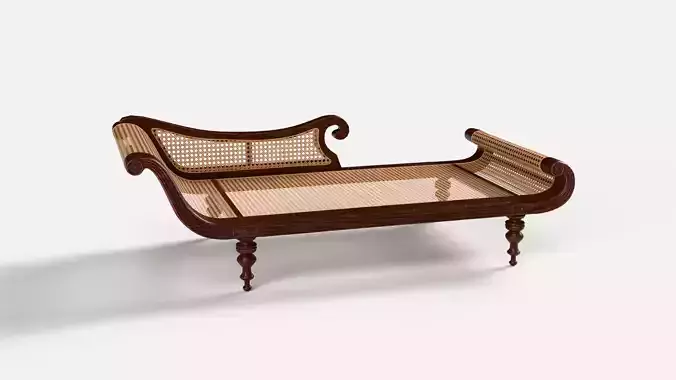 An Anglo Indian caned sofa 3D model