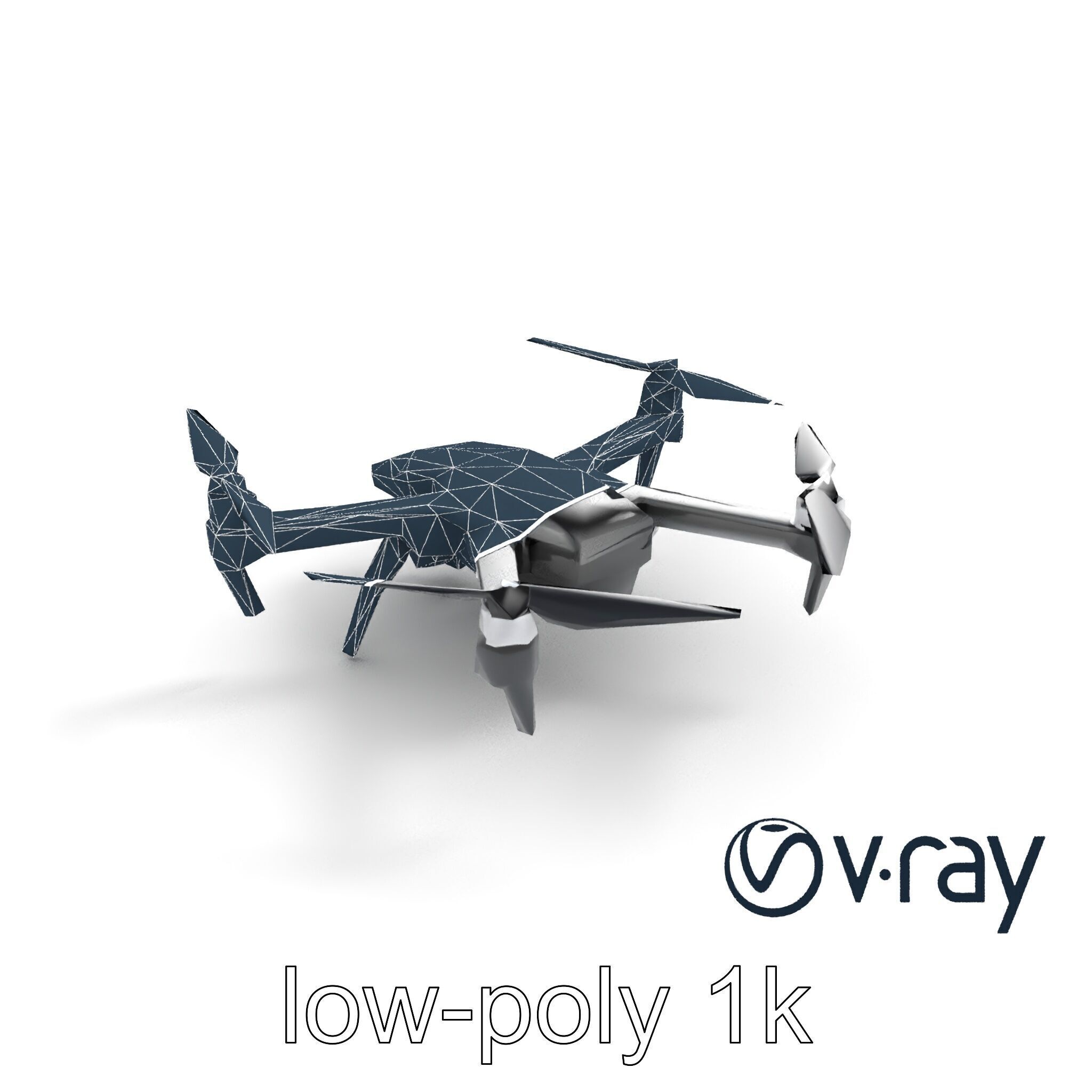 Advanced UAV Drone model pack with realistic material properties Low-poly 3D model_56