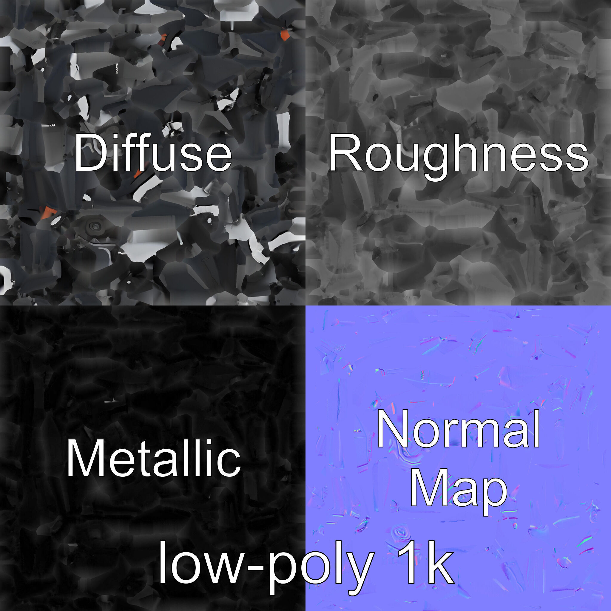 Advanced UAV Drone model pack with realistic material properties Low-poly 3D model_44