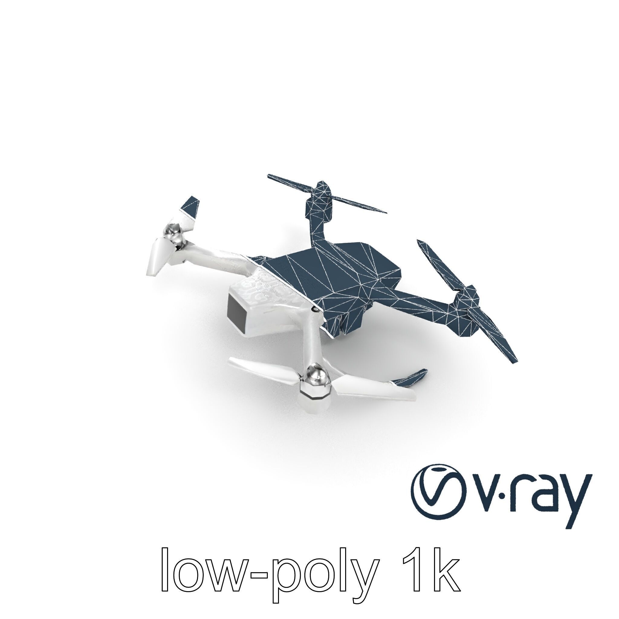 Advanced UAV Drone model pack with realistic material properties Low-poly 3D model_35