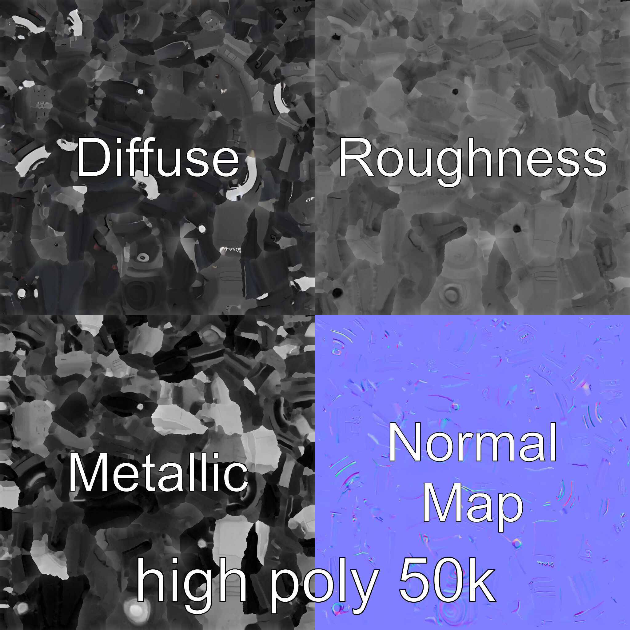 Advanced UAV Drone model pack with realistic material properties Low-poly 3D model_42