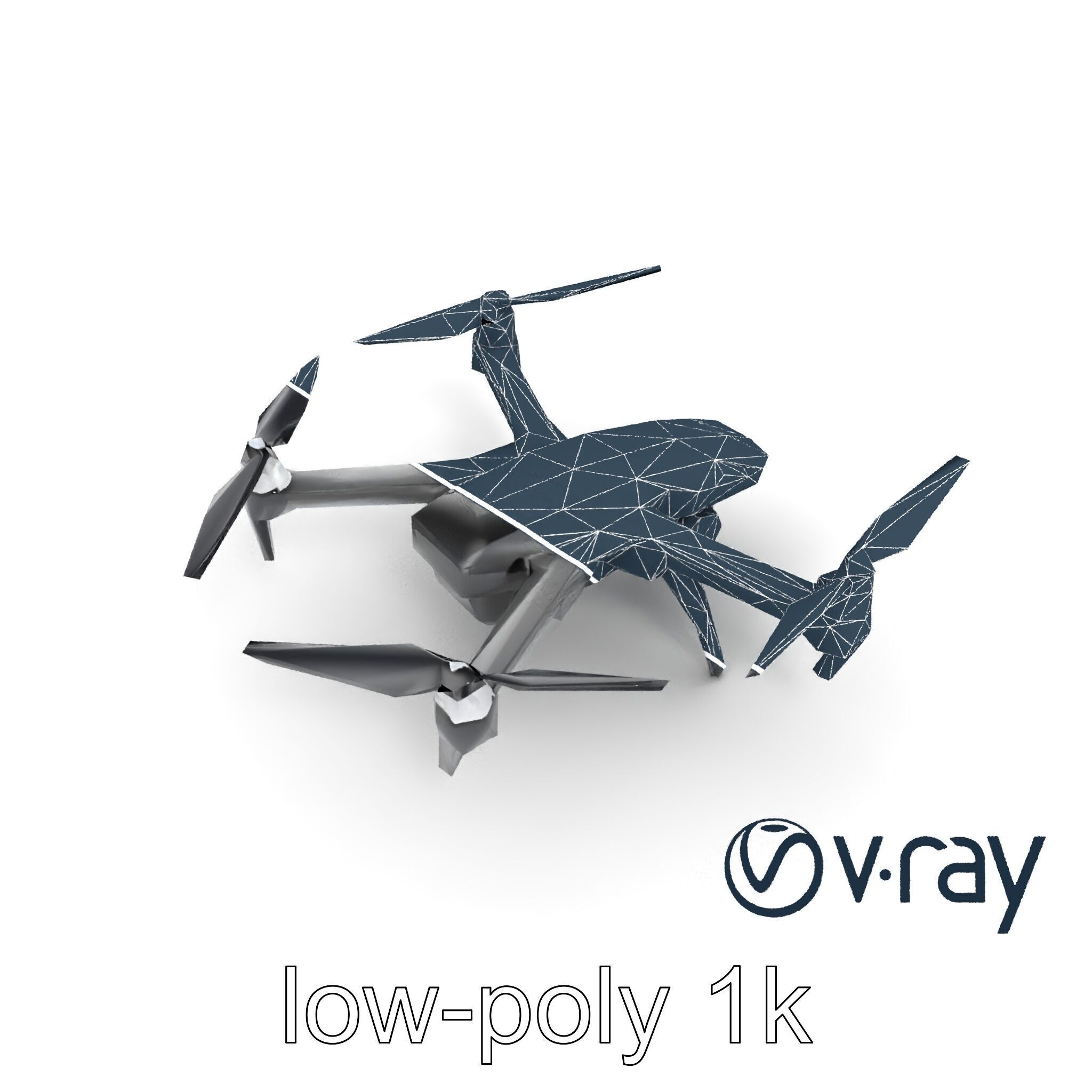 Advanced UAV Drone model pack with realistic material properties Low-poly 3D model_62