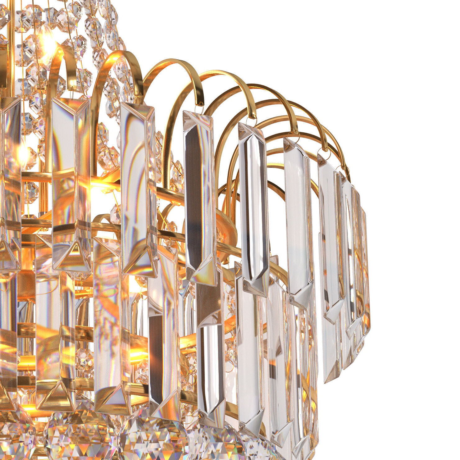 Luxury Crystal Pendant Lamp Chandelier Light Fixture 3D model_1