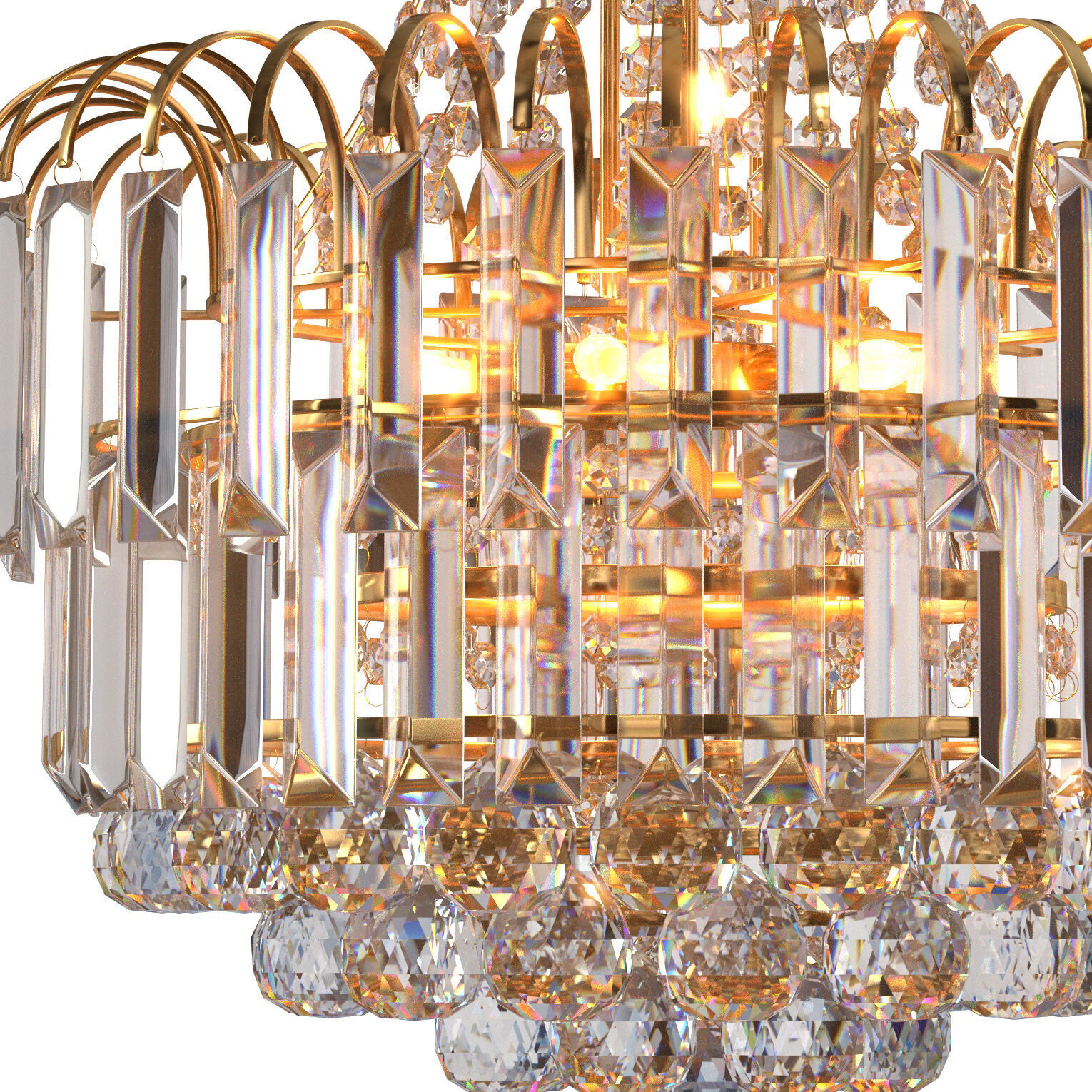 Luxury Crystal Pendant Lamp Chandelier Light Fixture 3D model_2