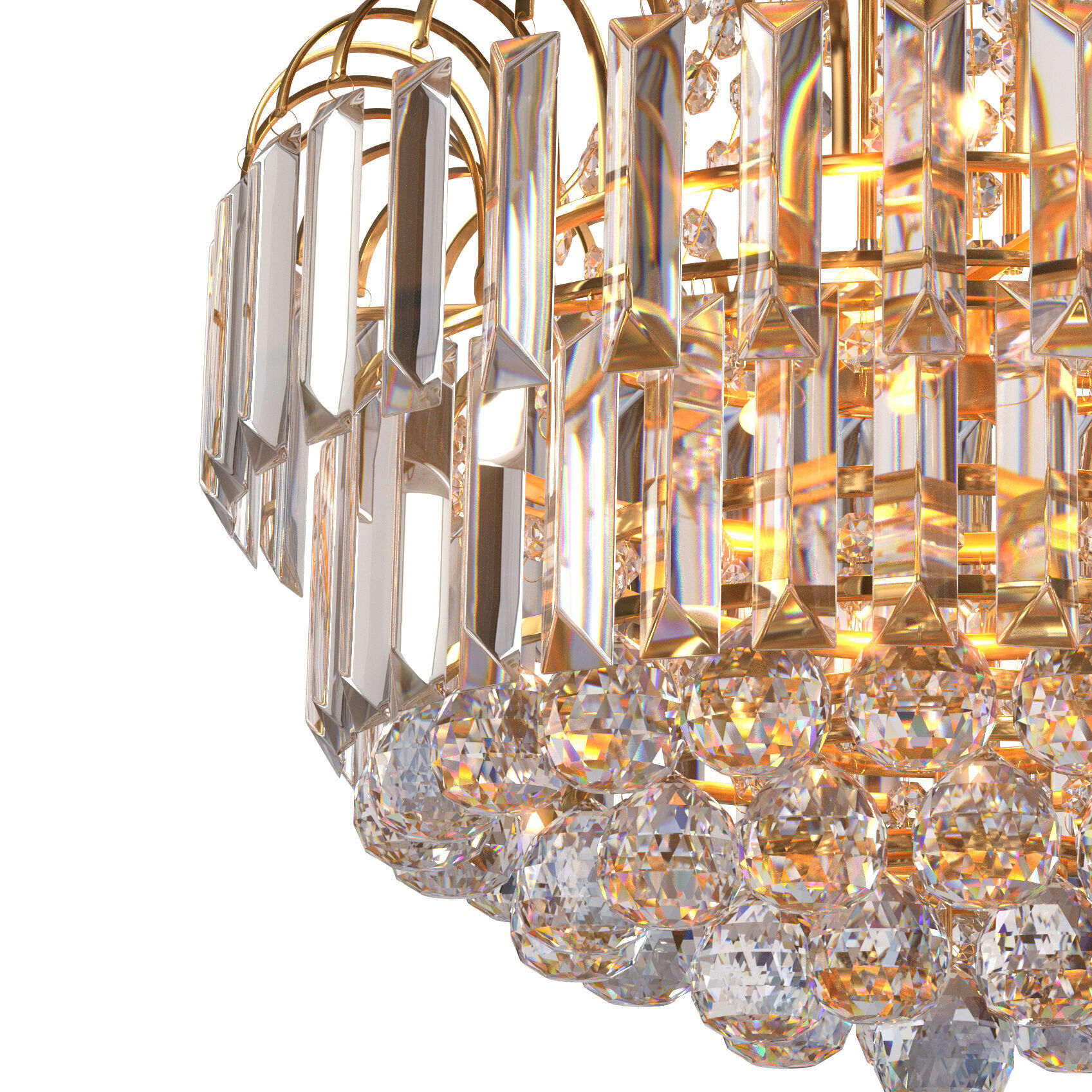 Luxury Crystal Pendant Lamp Chandelier Light Fixture 3D model_3