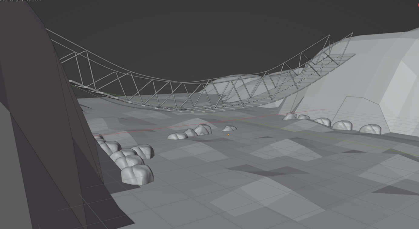 Hanging bridge Free low-poly 3D model_2