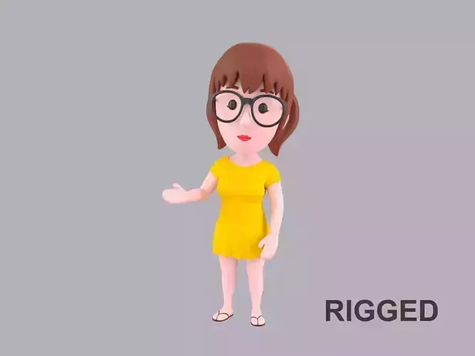  Cartoon Female Character Rigged 011