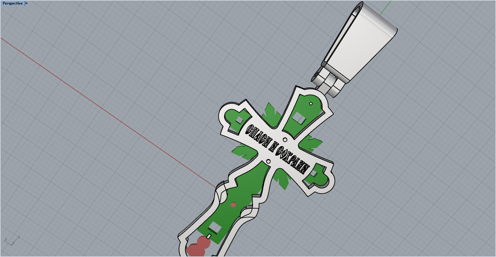 Cross Pendant Chain 40008 3D print model_16