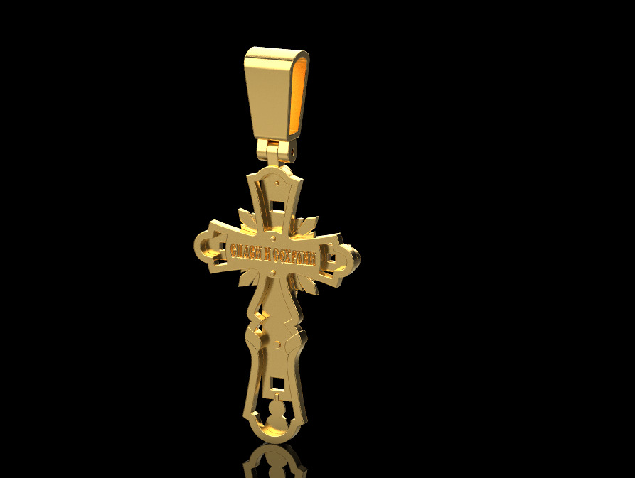 Cross Pendant Chain 40008 3D print model_4