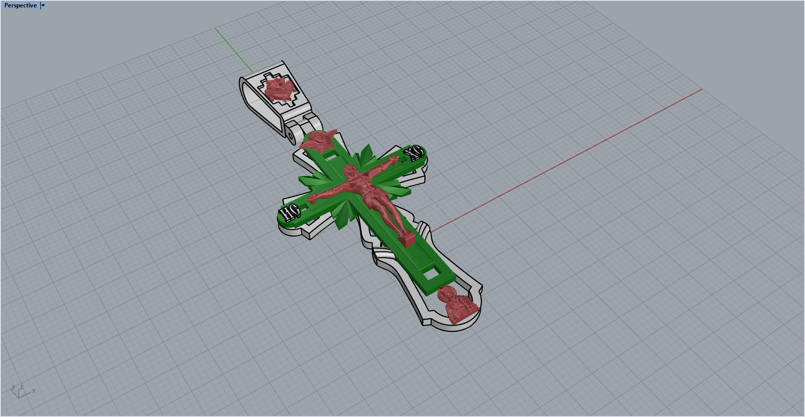 Cross Pendant Chain 40008 3D print model_15