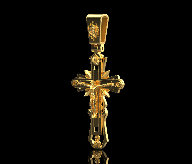 Cross Pendant Chain 40008 3D print model_2