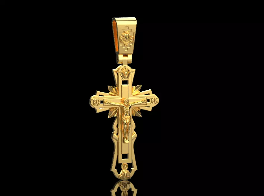 Cross Pendant Chain 40008 3D print model_0