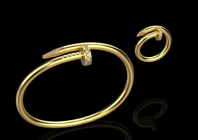 Nail Bracelet and Ring set 65678 3D print model