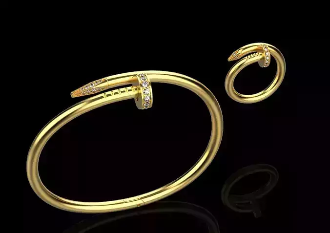 Nail Bracelet and Ring set 65678