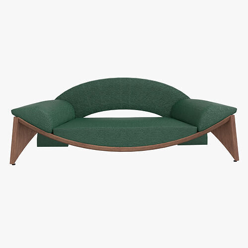 Green Sofa Low-poly 3D model