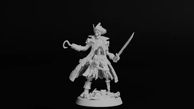 skeleton pirate 3D print model