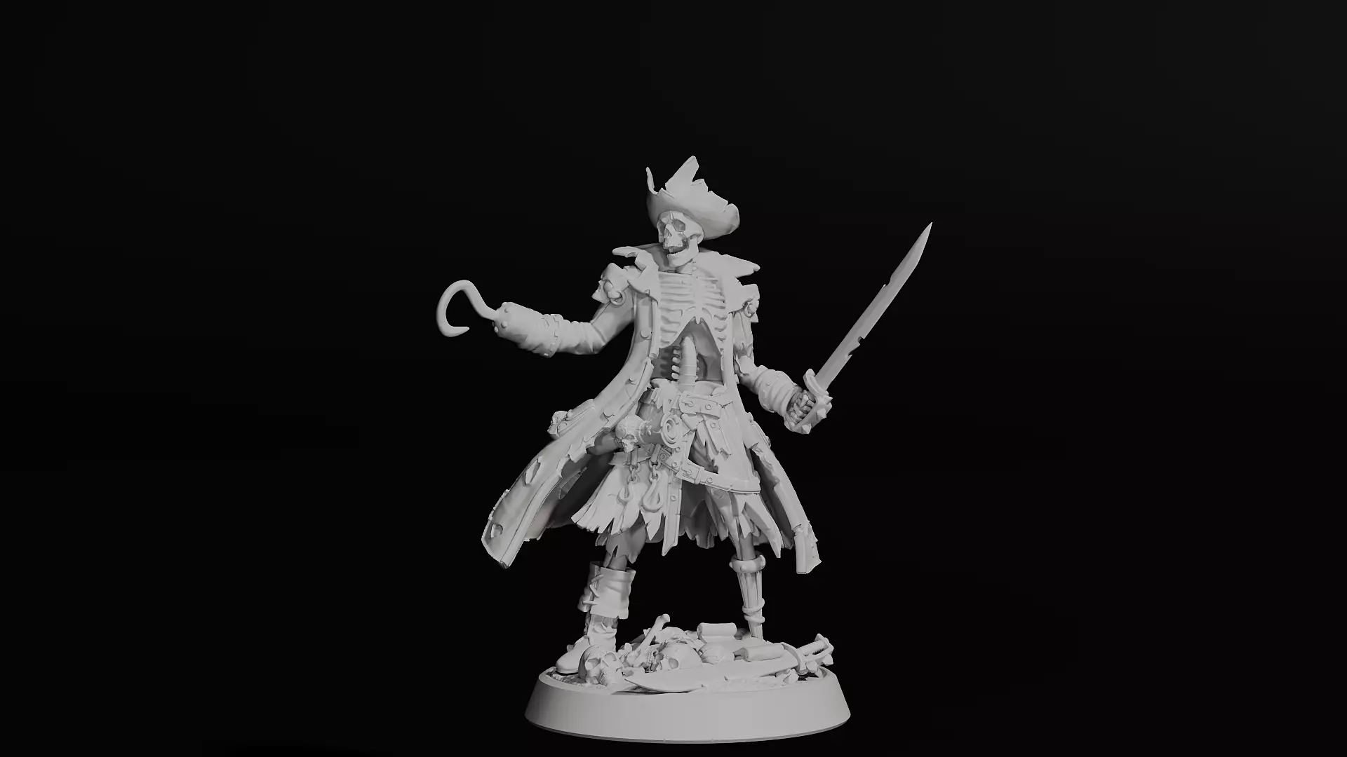 skeleton pirate 3D print model_0