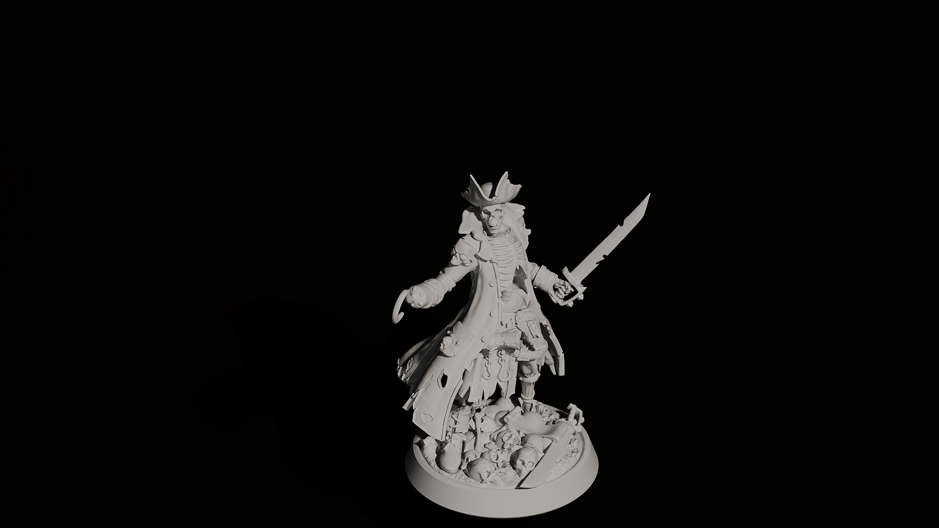 skeleton pirate 3D print model_2
