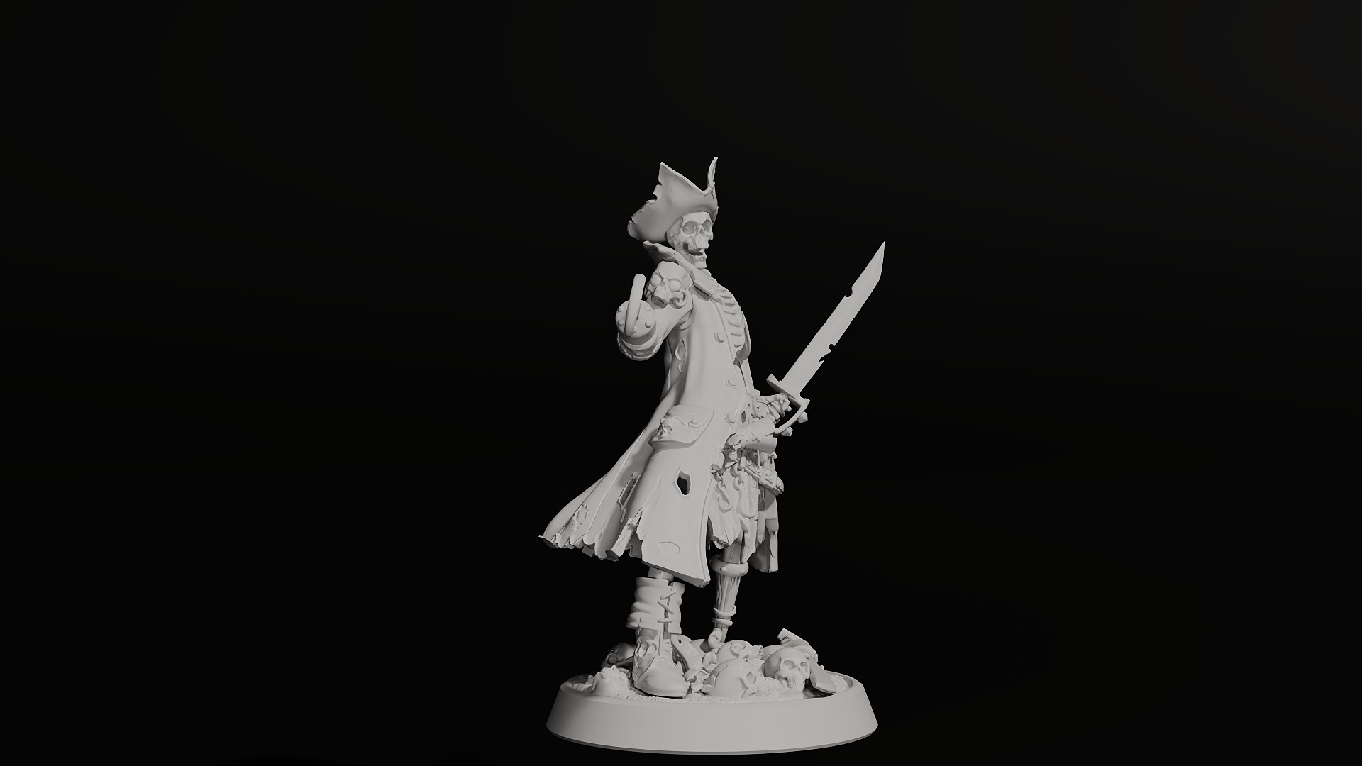 skeleton pirate 3D print model_1