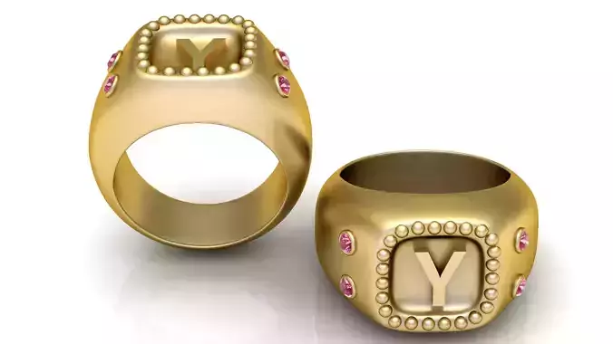 Y ALPHABET RING 3D PRINTABLE MODEL 3D print model