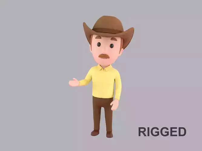  Cartoon Male Character Rigged 013 3D model