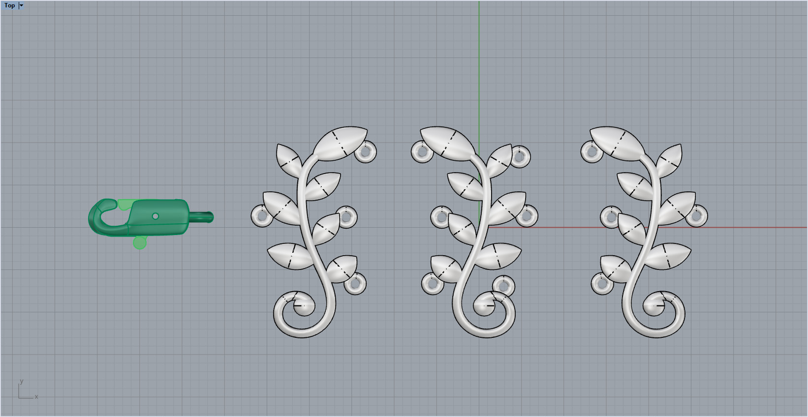 Leaf Bracelet 6537 3D print model_3